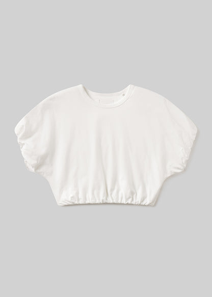 Gia Bubble Tee in Soft White flat