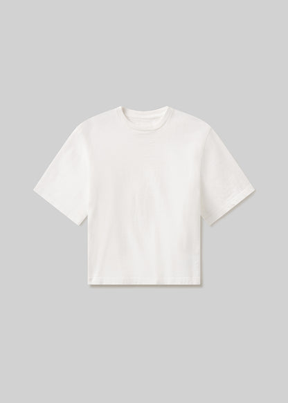 White t-shirt on a gray background