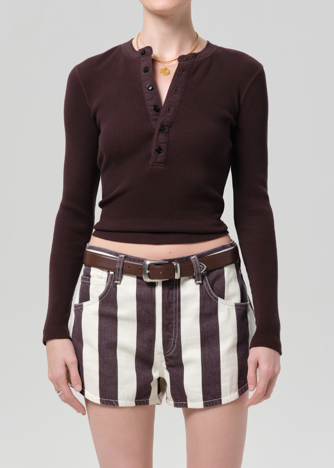 Drea Waffle Henley
In Chocolate from Citizens of Humanity - $168