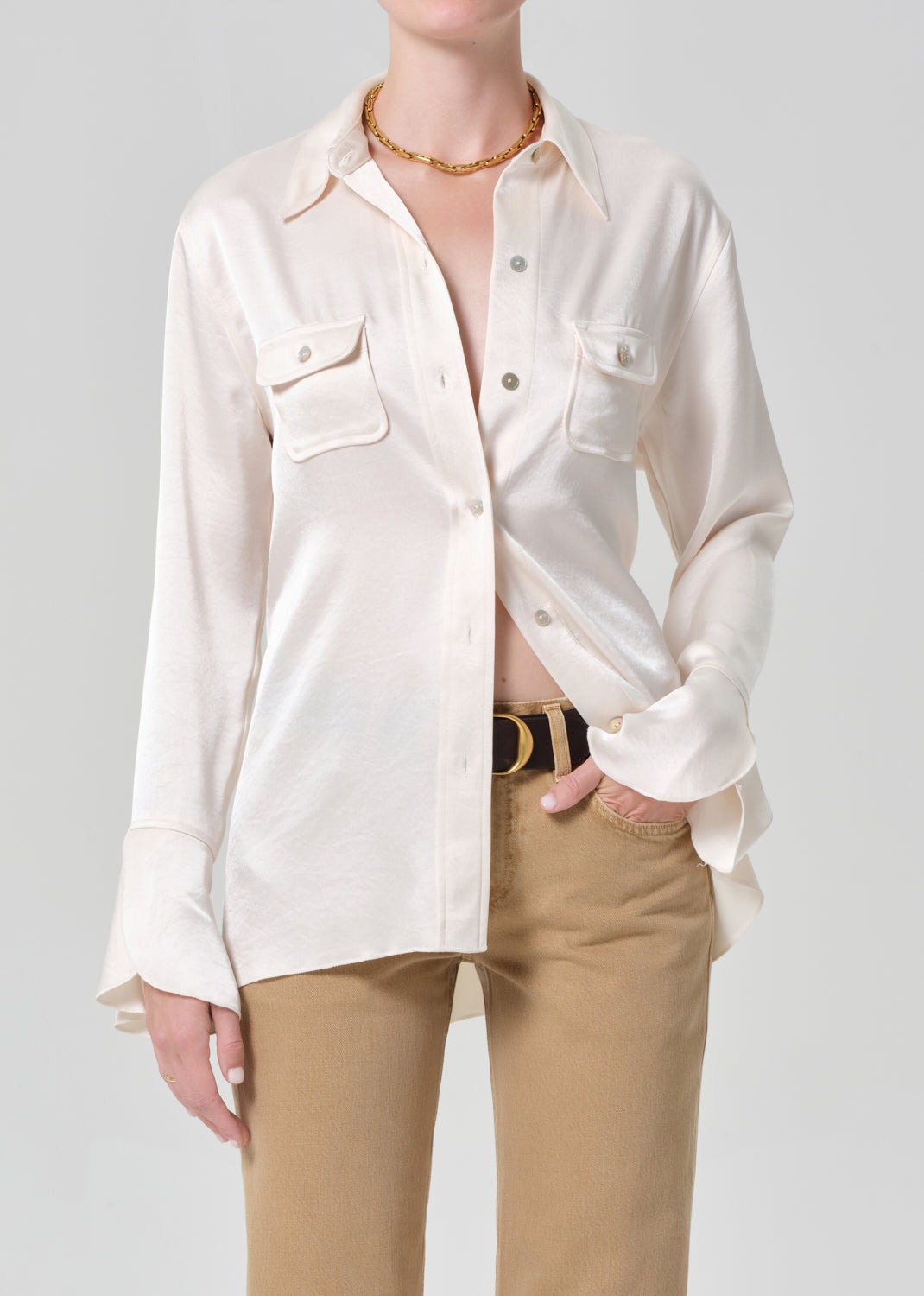 Tulip Sleeve Shirt
In Cream