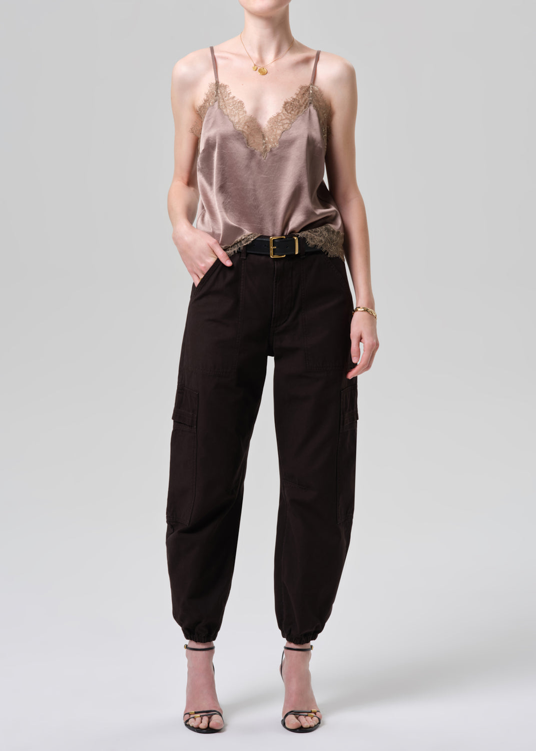 Lace Trimmed Cami in Cocoa – Citizens of Humanity
