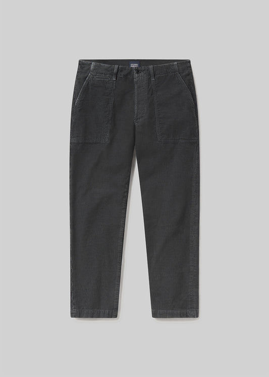 Finn Relaxed Trouser Corduroy in Charred Cedar flat