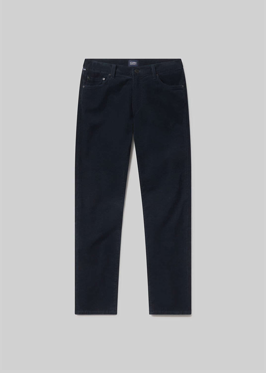 Gage Slim Straight Corduroy in Navy flat