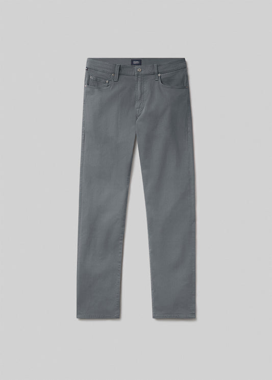 Grey straight-leg pants, front product view