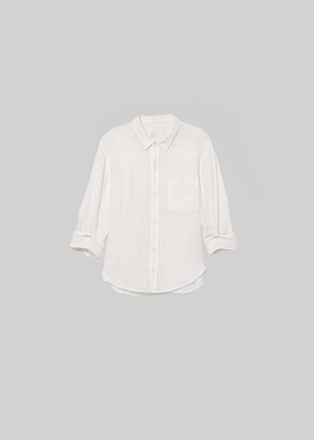 Kayla Shrunken Linen Shirt in Vanilla