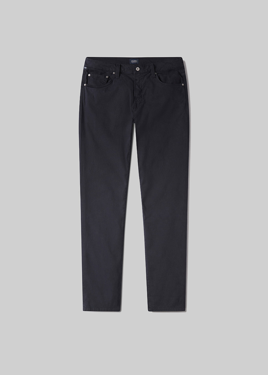 London Tapered Slim Stretch Sateen in True Navy flat