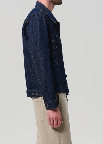 Box Denim Jacket in Crosshatch side