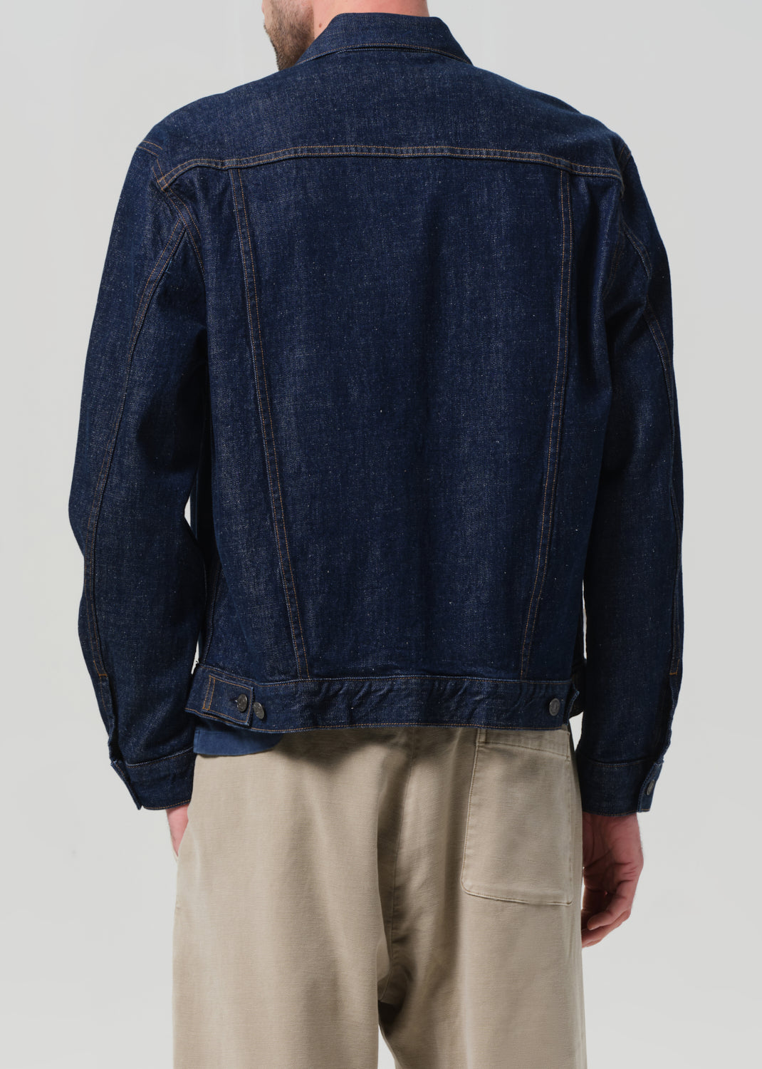 Box Denim Jacket in Crosshatch back
