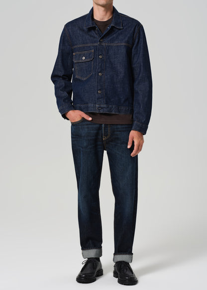 Box Denim Jacket in Crosshatch front