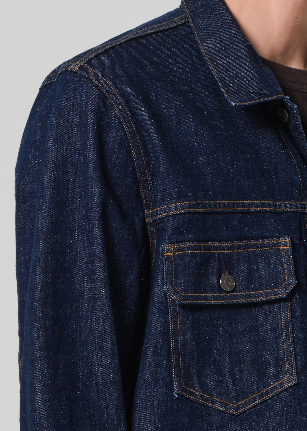 Box Denim Jacket in Crosshatch detail