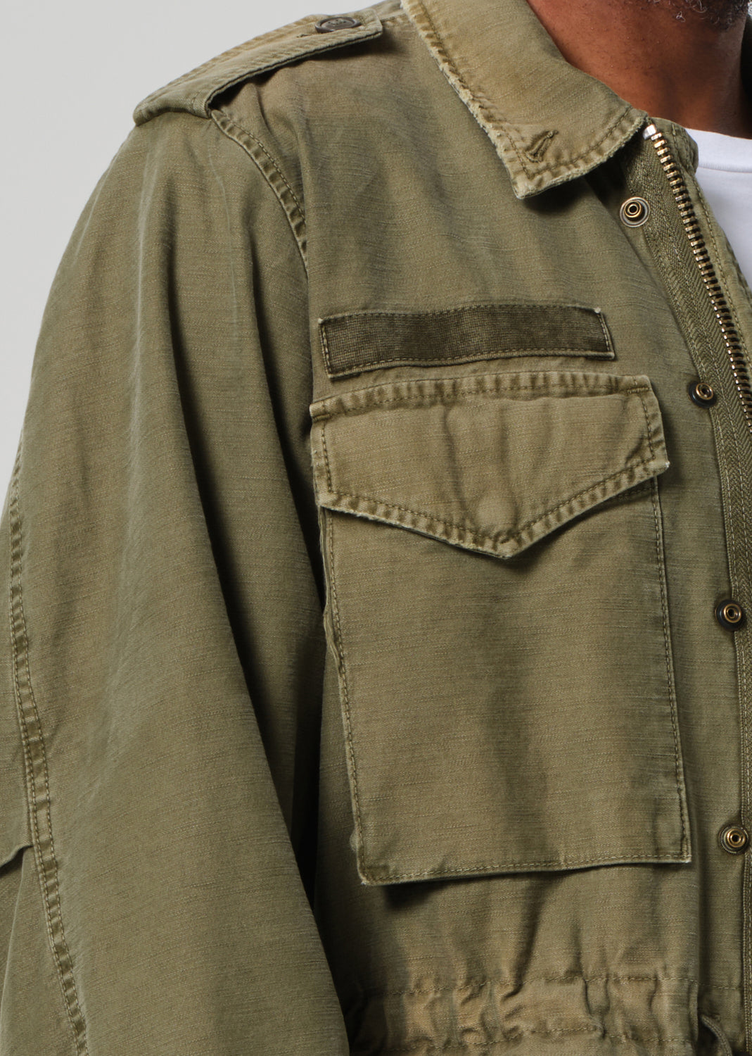 M-51 Utility Jacket in Hiro Green detail