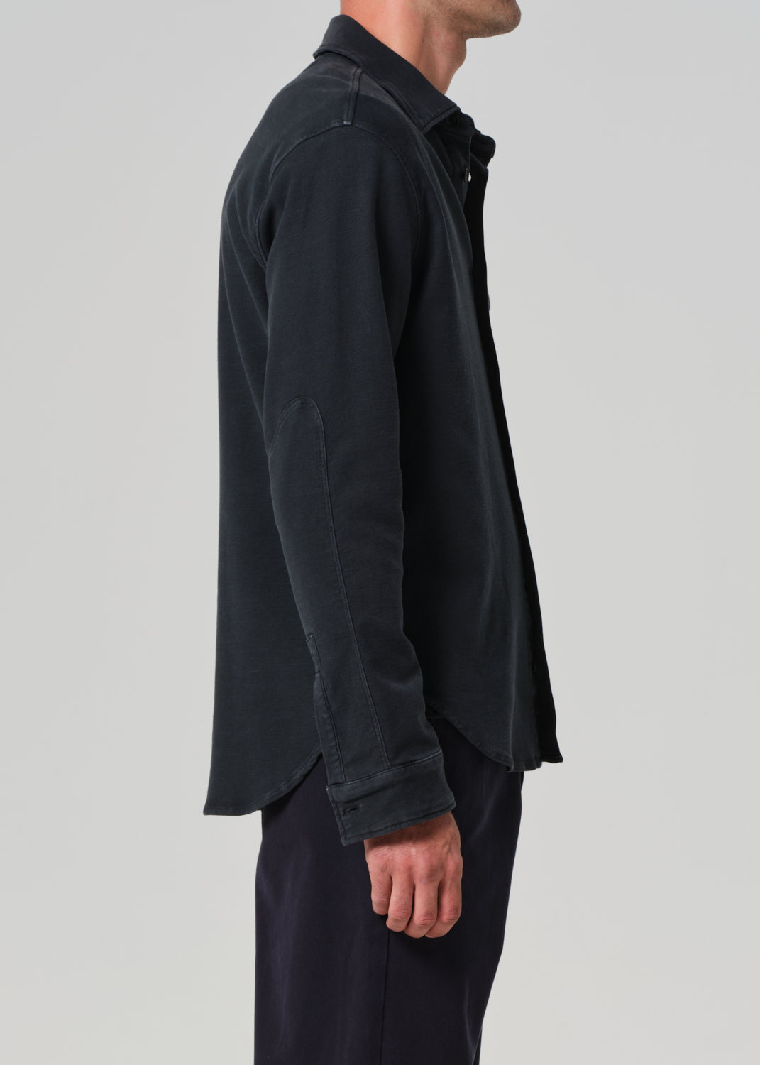 Luca Bucket Dye Shirt French Terry in Washed Black side