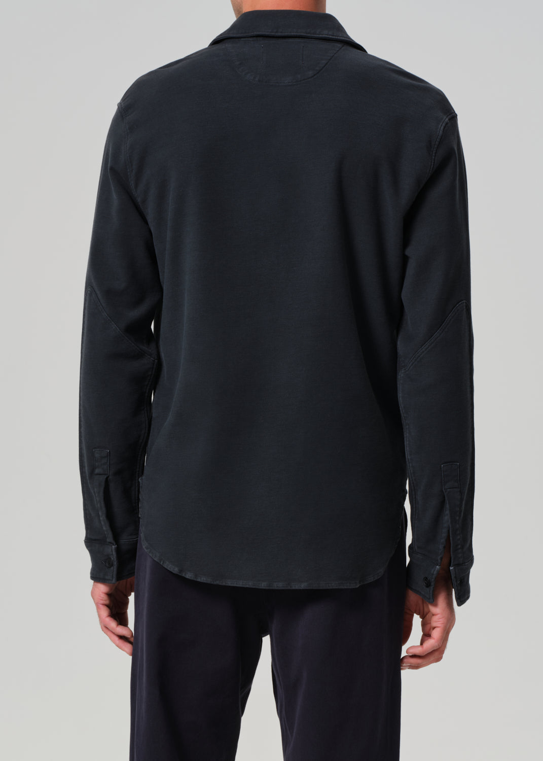 Luca Bucket Dye Shirt French Terry in Washed Black back