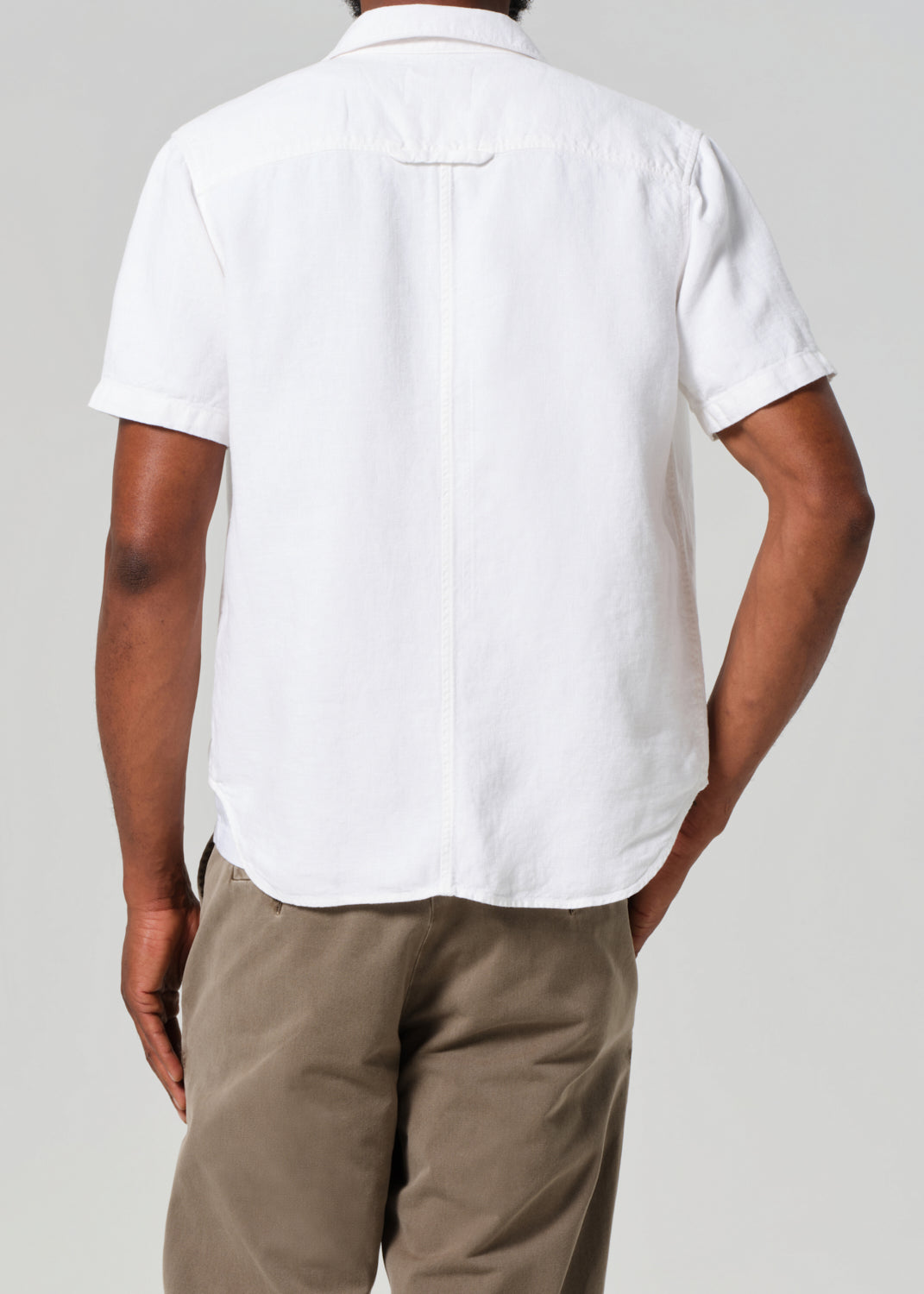 Cairo Short Sleeve Linen Shirt in White