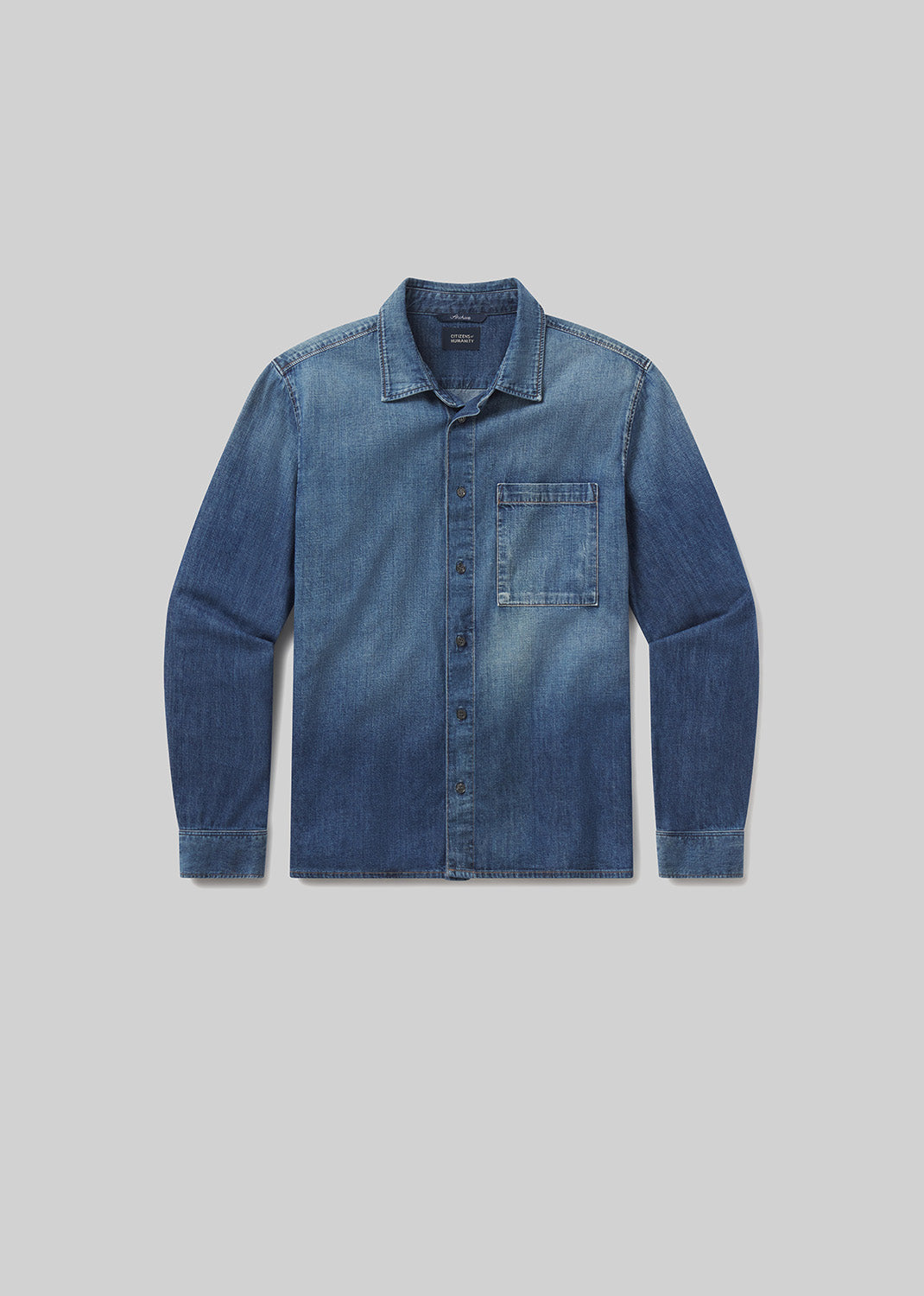 Rework Shirt Chambray in Nile flat