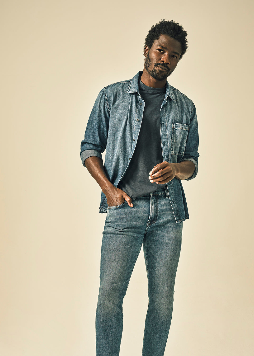 Rework Shirt Chambray in Nile