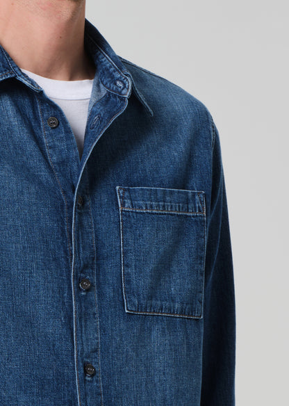 Rework Shirt Chambray in Nile detail