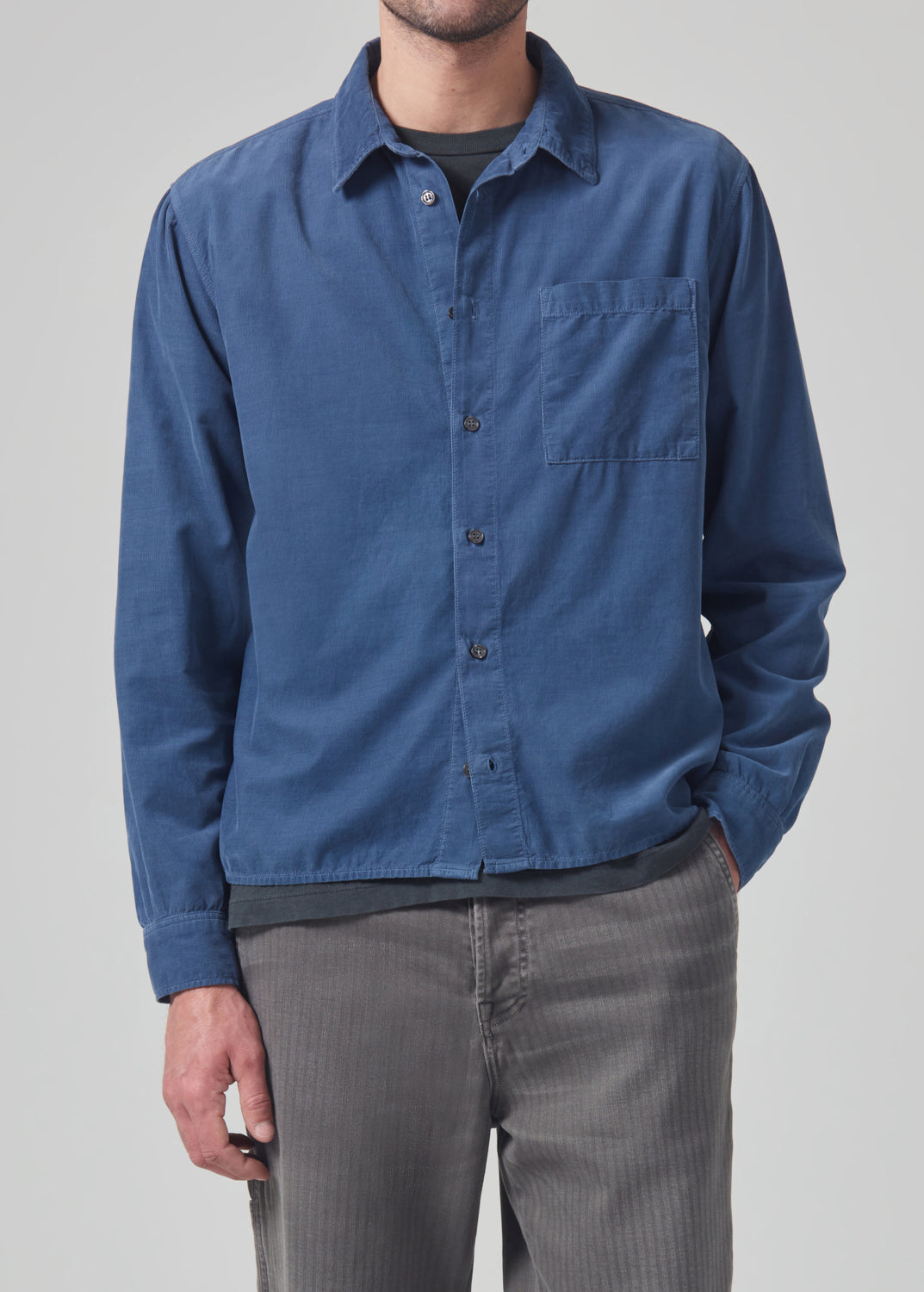 Rework Shirt Corduroy in Overcast front