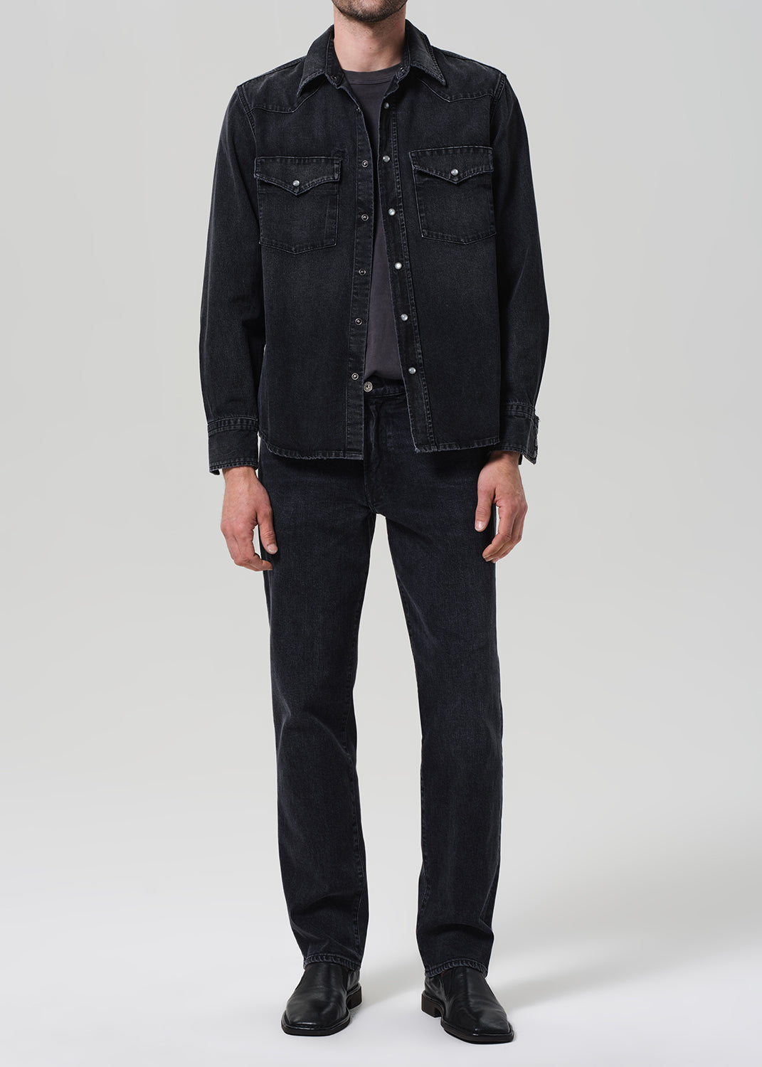 Western Shirt in Vintage Black