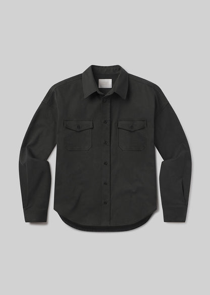 Shigoto Shirt in Grey Green flat