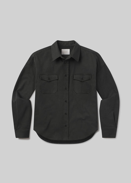 Shigoto Shirt in Grey Green flat