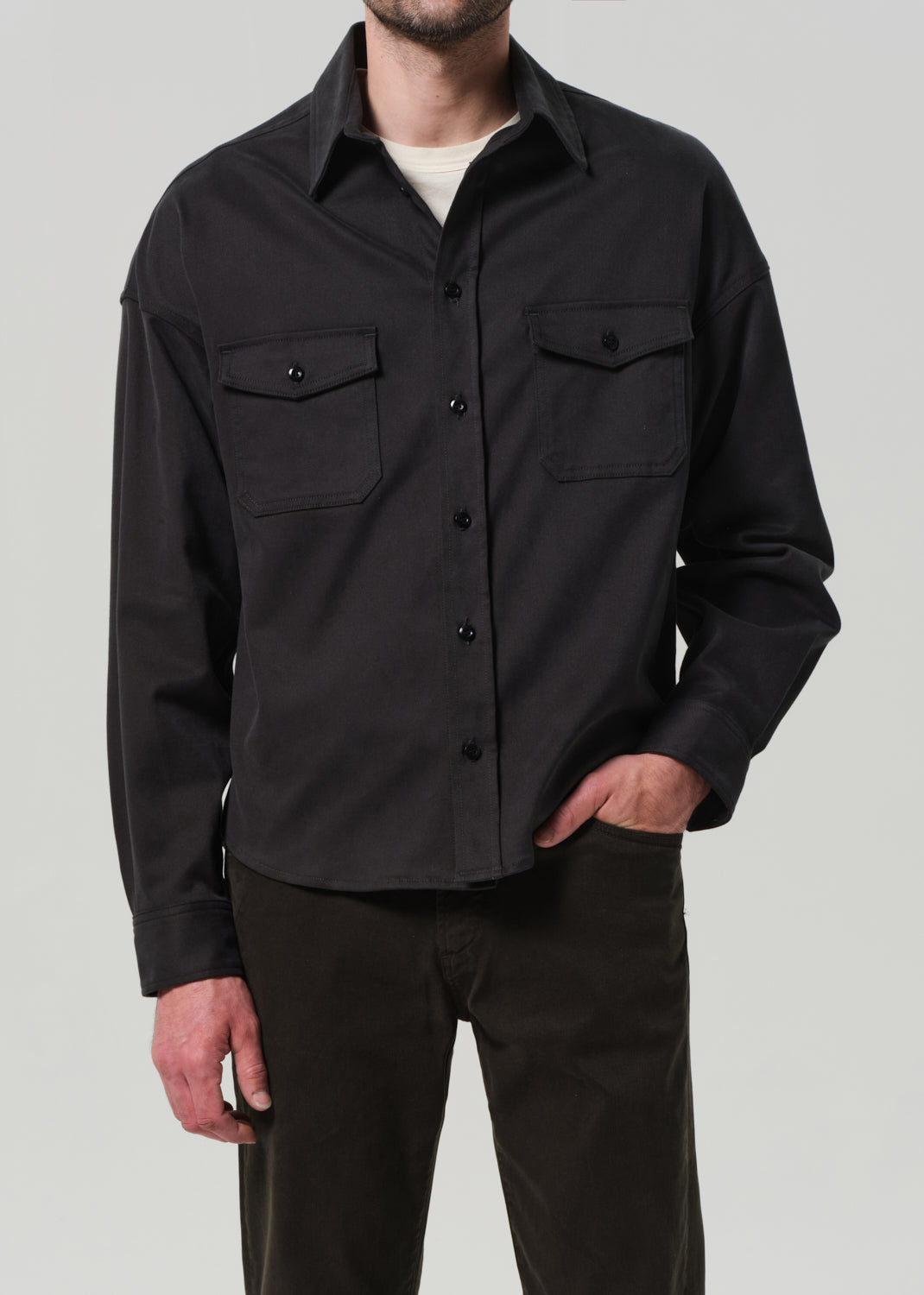 Shigoto Shirt in Grey Green