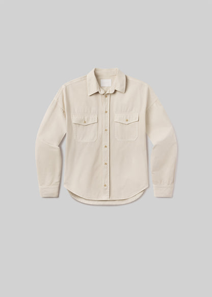 Shigoto Shirt in Light Taupe flat