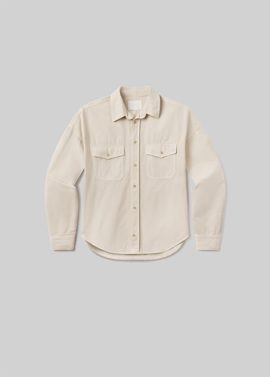 Shigoto Shirt in Light Taupe flat