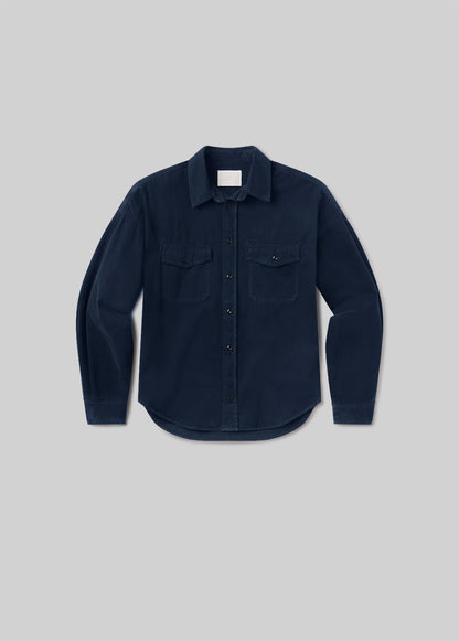 Navy utility shirt, front product view