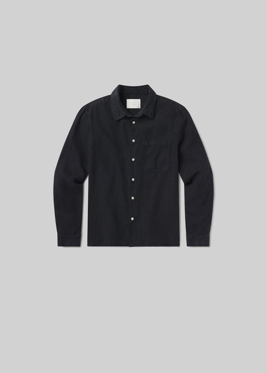 Single Pocket Workshirt in Navy flat