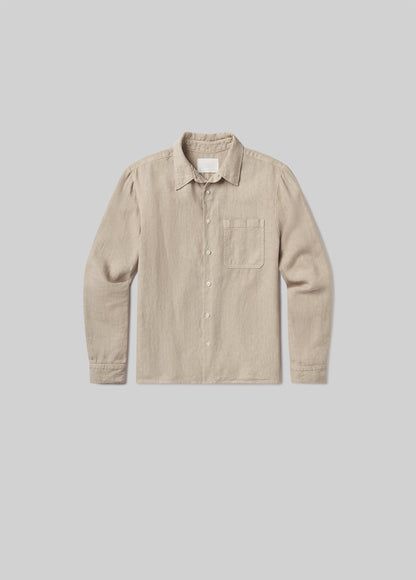 Single Pocket Workshirt in Wheat flat