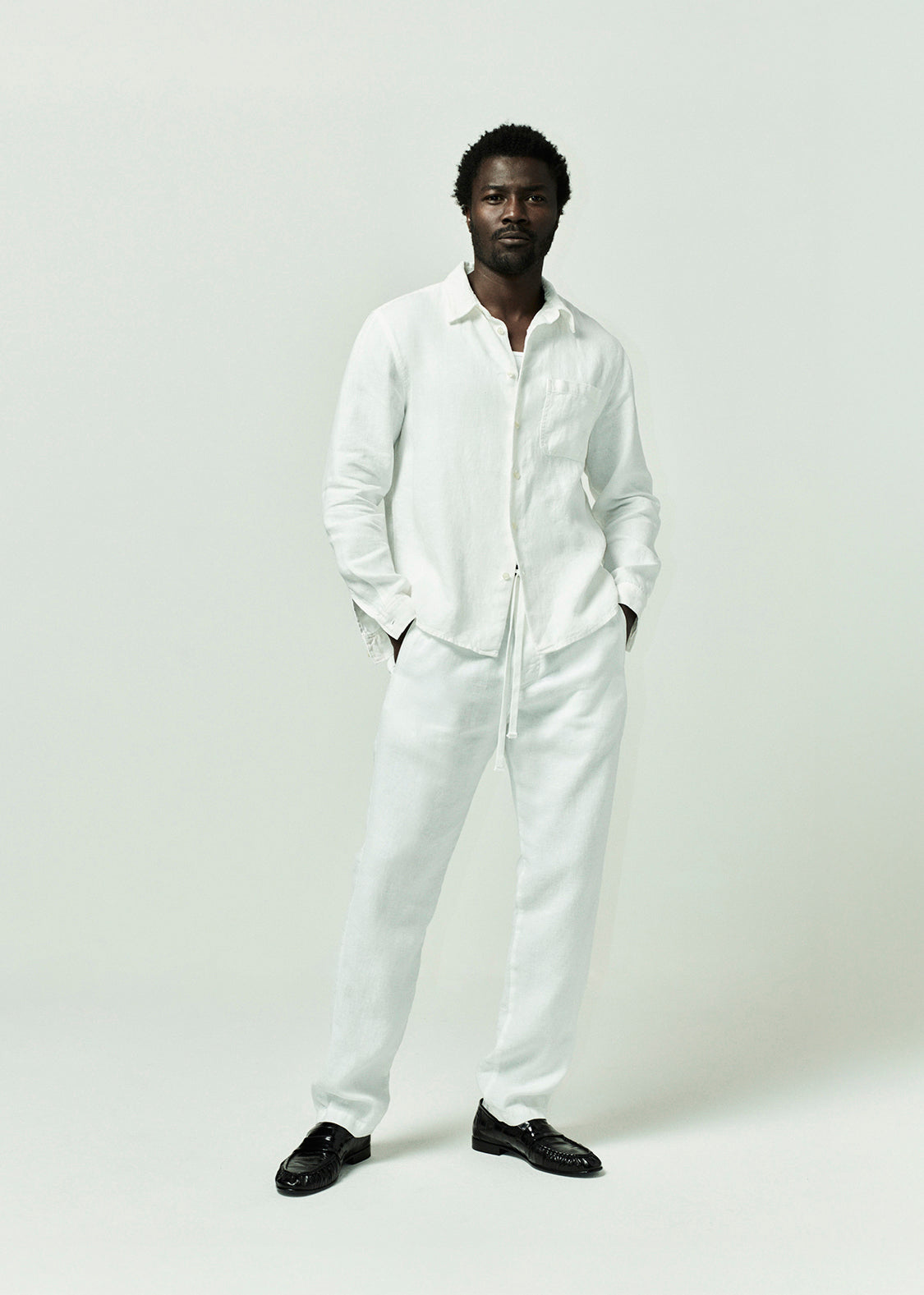 Single Pocket Linen Workshirt
In White