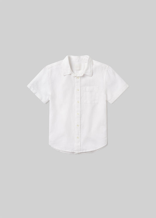Short Sleeve Pocket Cairo Shirt in White flat