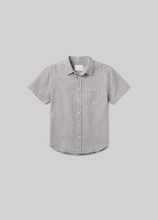 Short Sleeve Pocket Cairo Shirt in Stone Grey flat