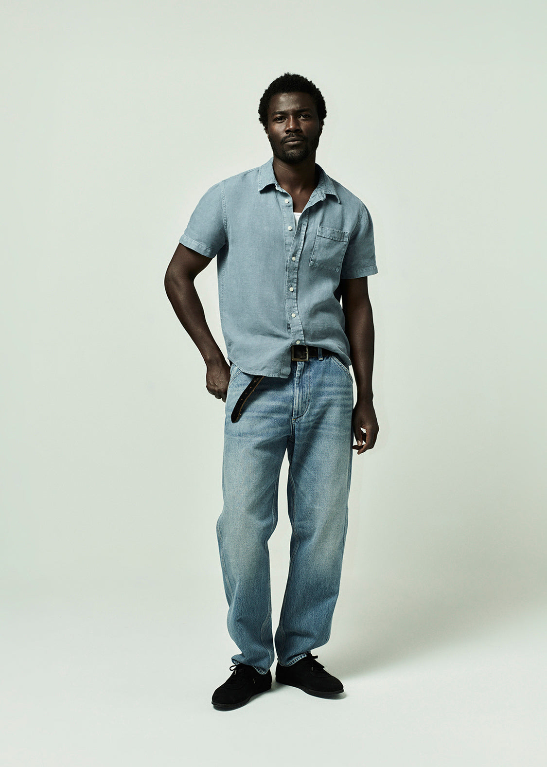 Short Sleeve Pocket Cairo Shirt
In Stone Blue from Citizens of Humanity - $228
