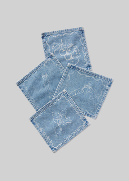 Moda Cocktail Napkin Set Of 4 in Light Indigo