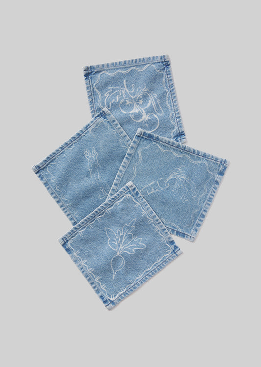 Moda Cocktail Napkin Set Of 4 in Light Indigo