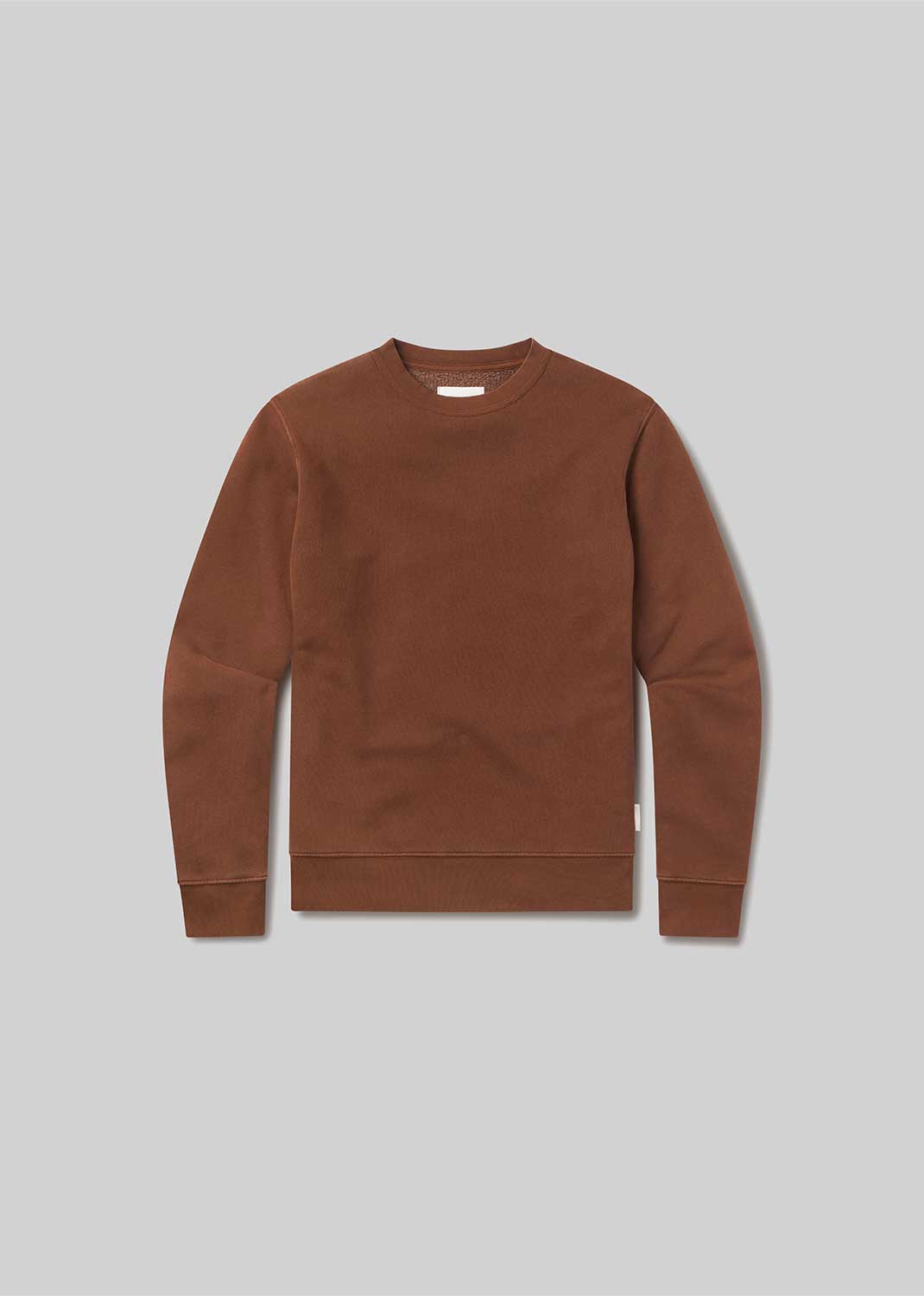 Copper crewneck sweatshirt, front product view