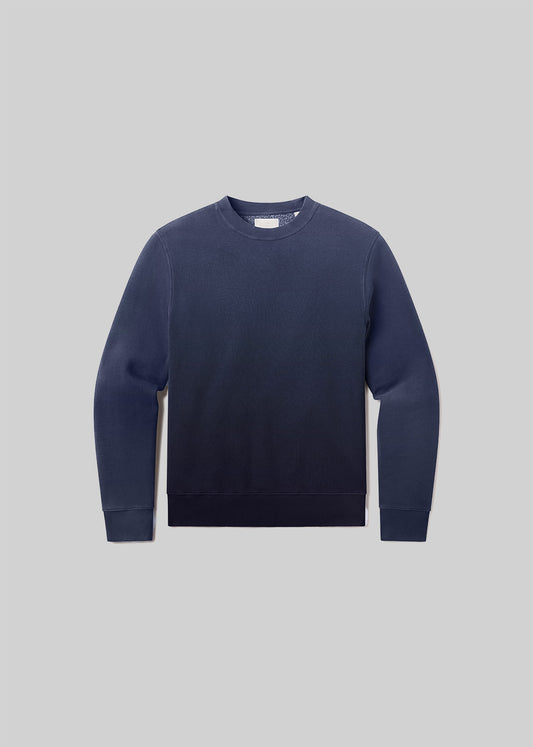 Washed marine blue crewneck sweatshirt, front product view