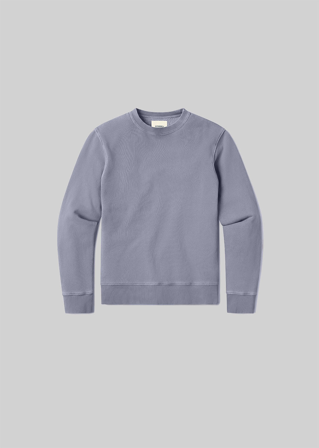 Heron grey crewneck sweatshirt, front product view