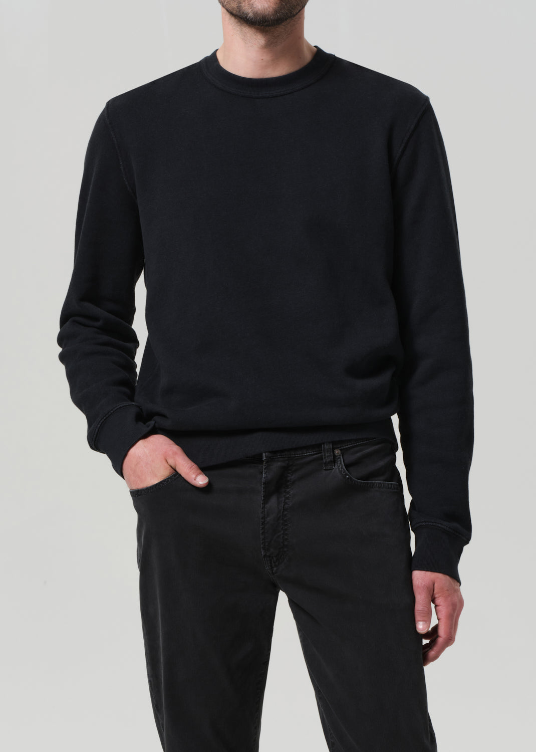 Vintage Crewneck Sweatshirt in Washed Black front