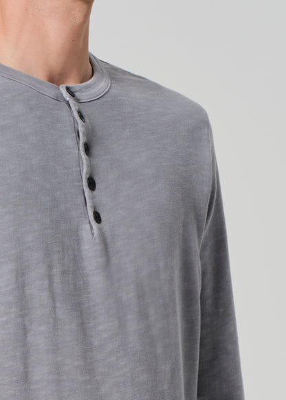 Classic Henley in Moonstone detail