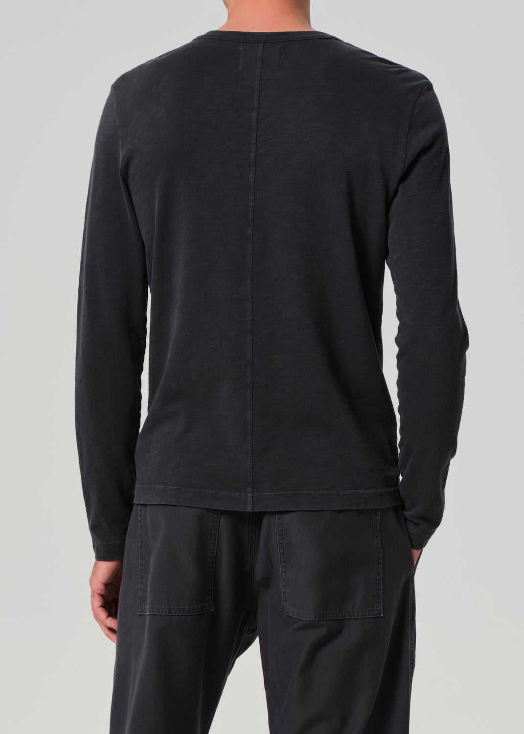 Classic Henley in Washed Black back