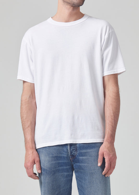 Box Tee  Brusehd Jersey in White