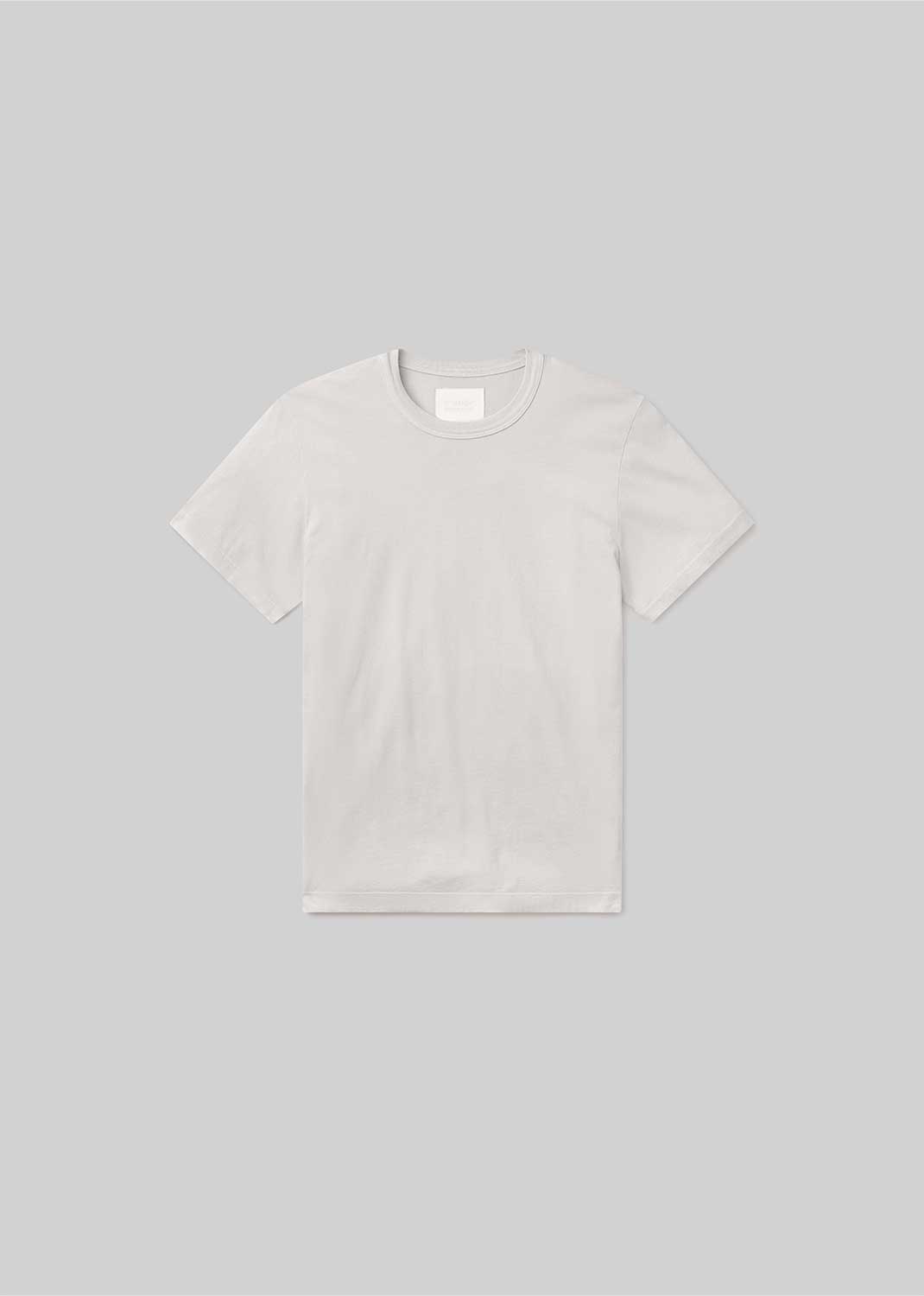Ecru short sleeve crewneck T-shirt, front product view