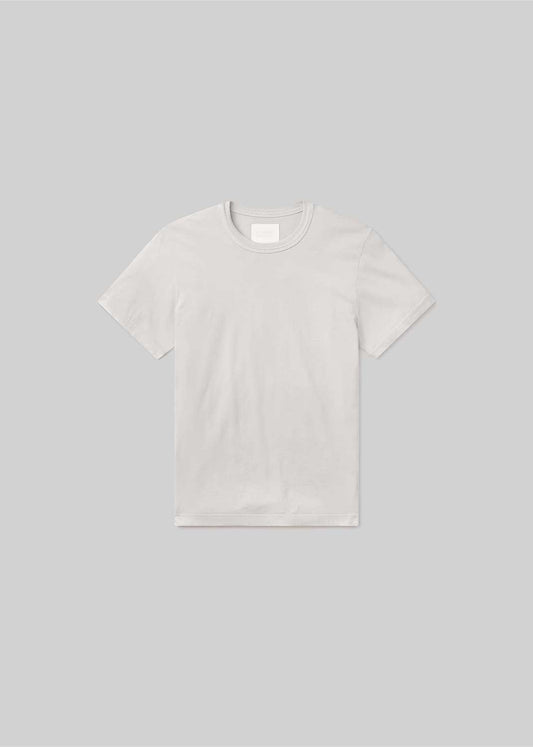 Ecru short sleeve crewneck T-shirt, front product view