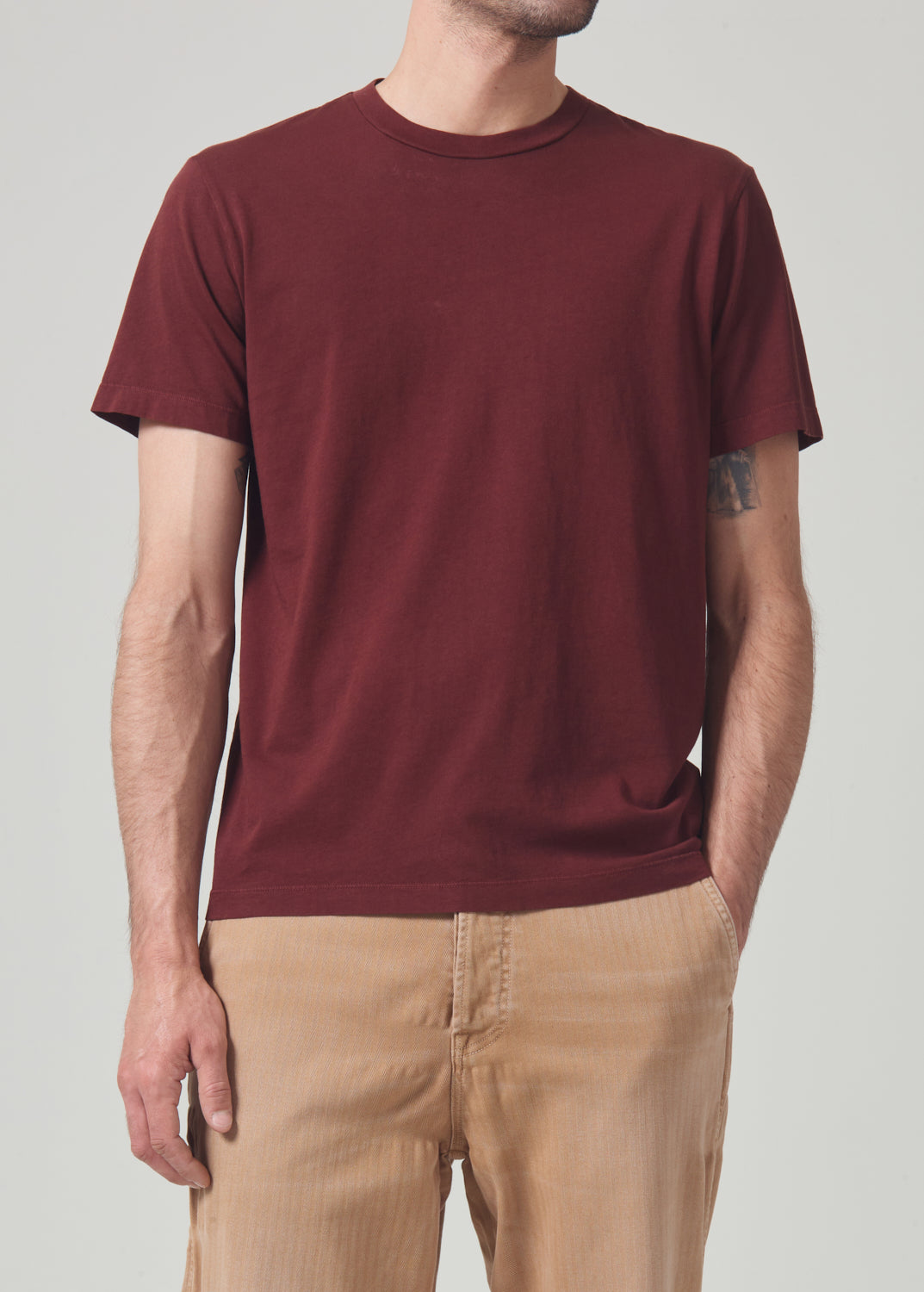 Everyday Short Sleeve Tee Slub Jersey in Smoked Hazel front