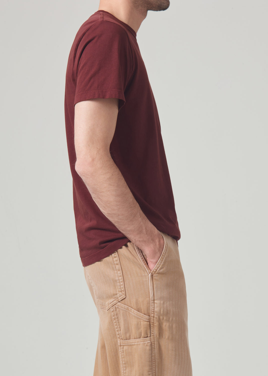 Everyday Short Sleeve Tee Slub Jersey in Smoked Hazel side