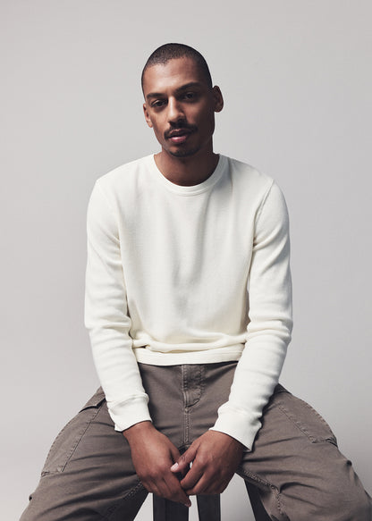 Waffle Crewneck in Canvas