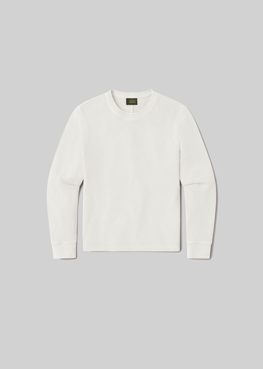 Waffle Crewneck in Canvas flat